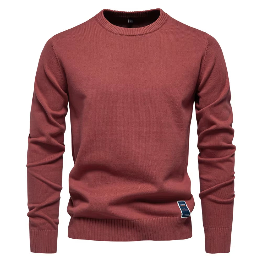 New Men'S Crew Neck Sweater Solid Color Pullover Knitted Casual Sweatwear Woolen Mens Outdoor Tops High-Quality Mens Clothing