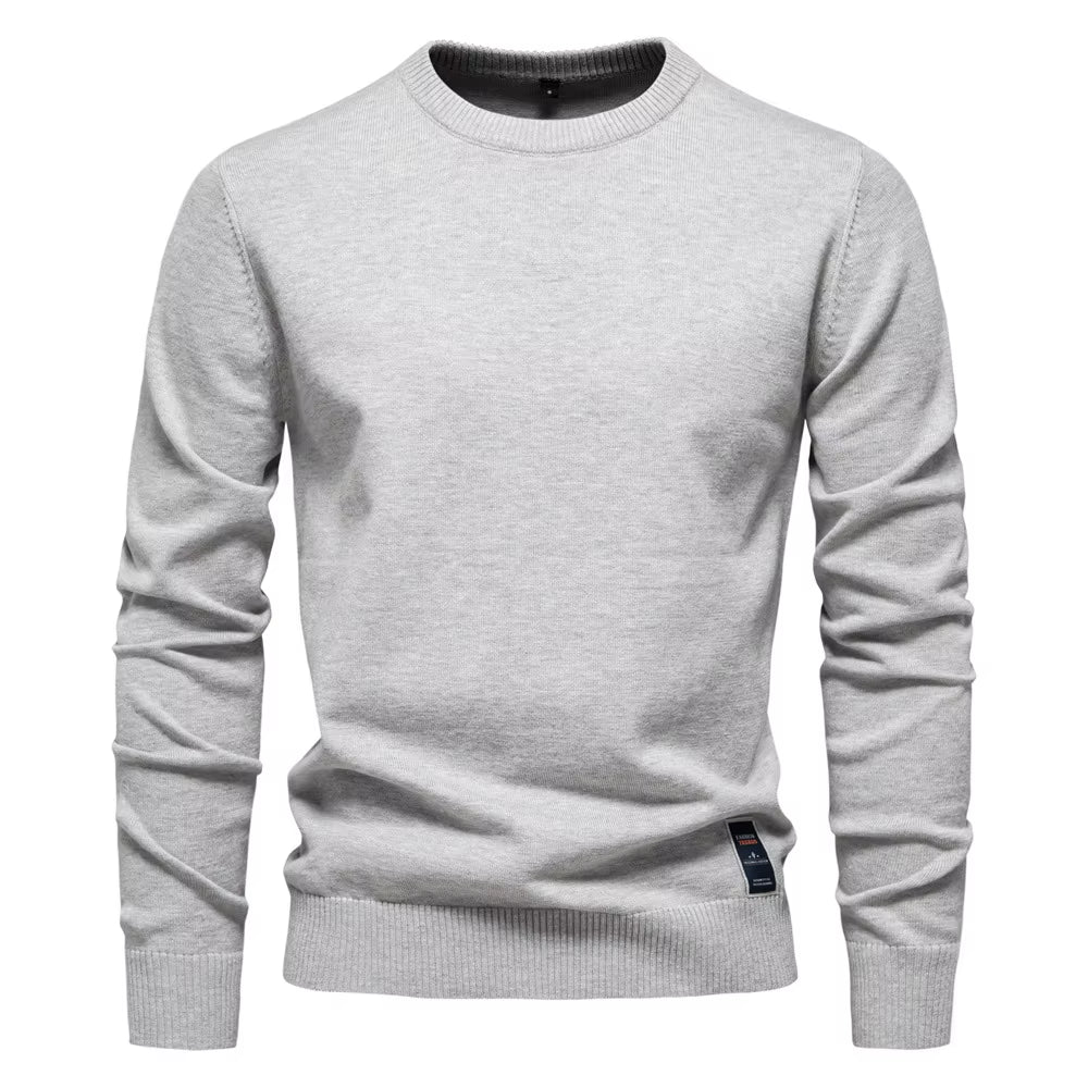 New Men'S Crew Neck Sweater Solid Color Pullover Knitted Casual Sweatwear Woolen Mens Outdoor Tops High-Quality Mens Clothing