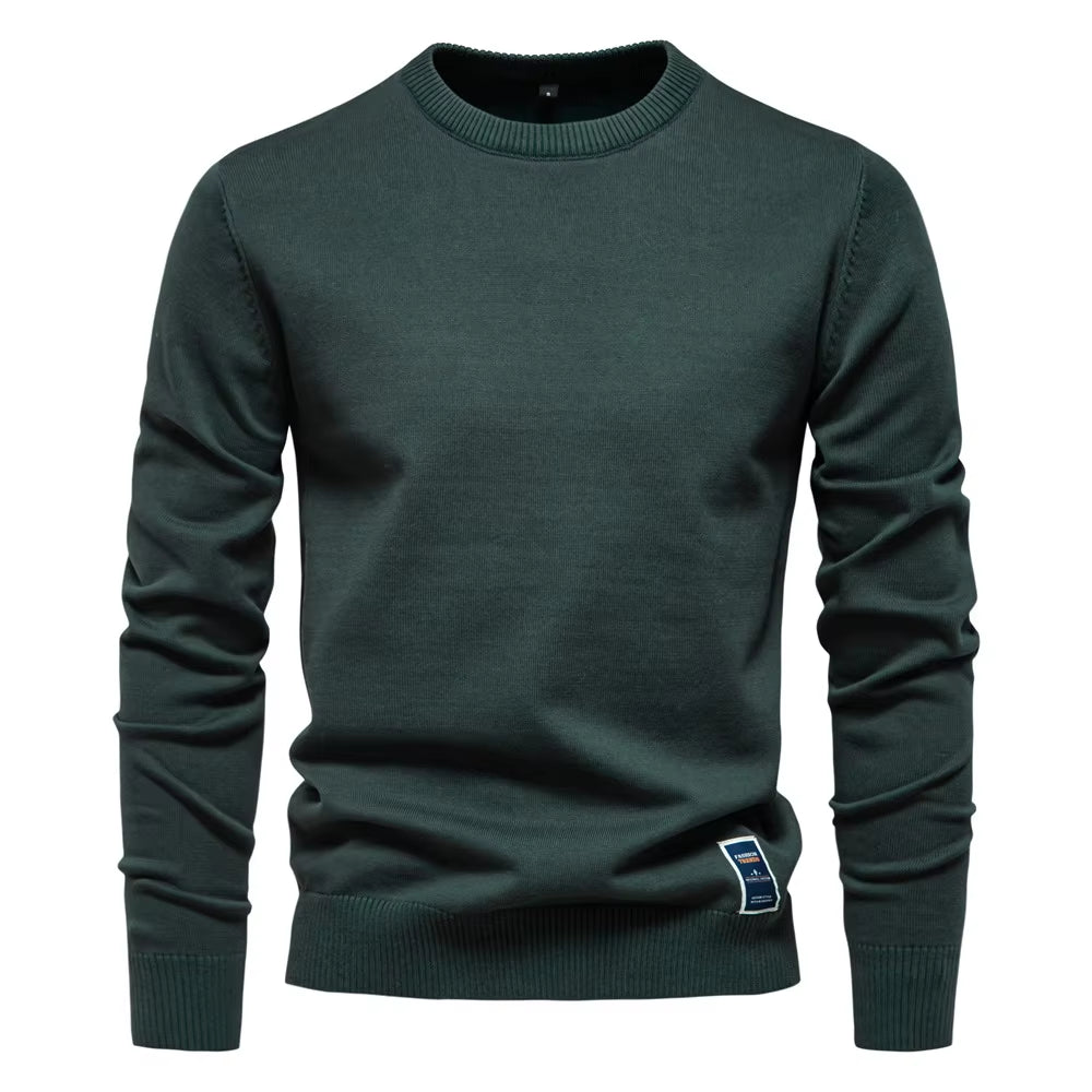 New Men'S Crew Neck Sweater Solid Color Pullover Knitted Casual Sweatwear Woolen Mens Outdoor Tops High-Quality Mens Clothing