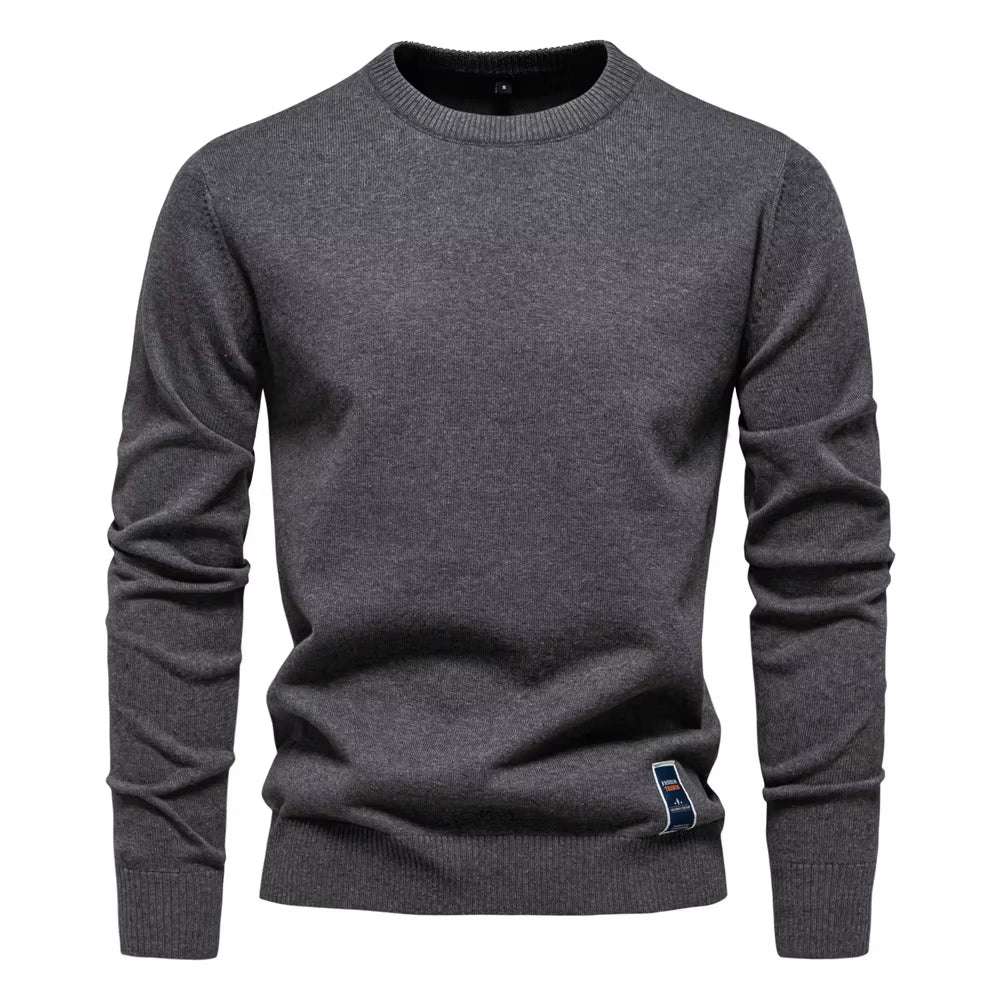 New Men'S Crew Neck Sweater Solid Color Pullover Knitted Casual Sweatwear Woolen Mens Outdoor Tops High-Quality Mens Clothing