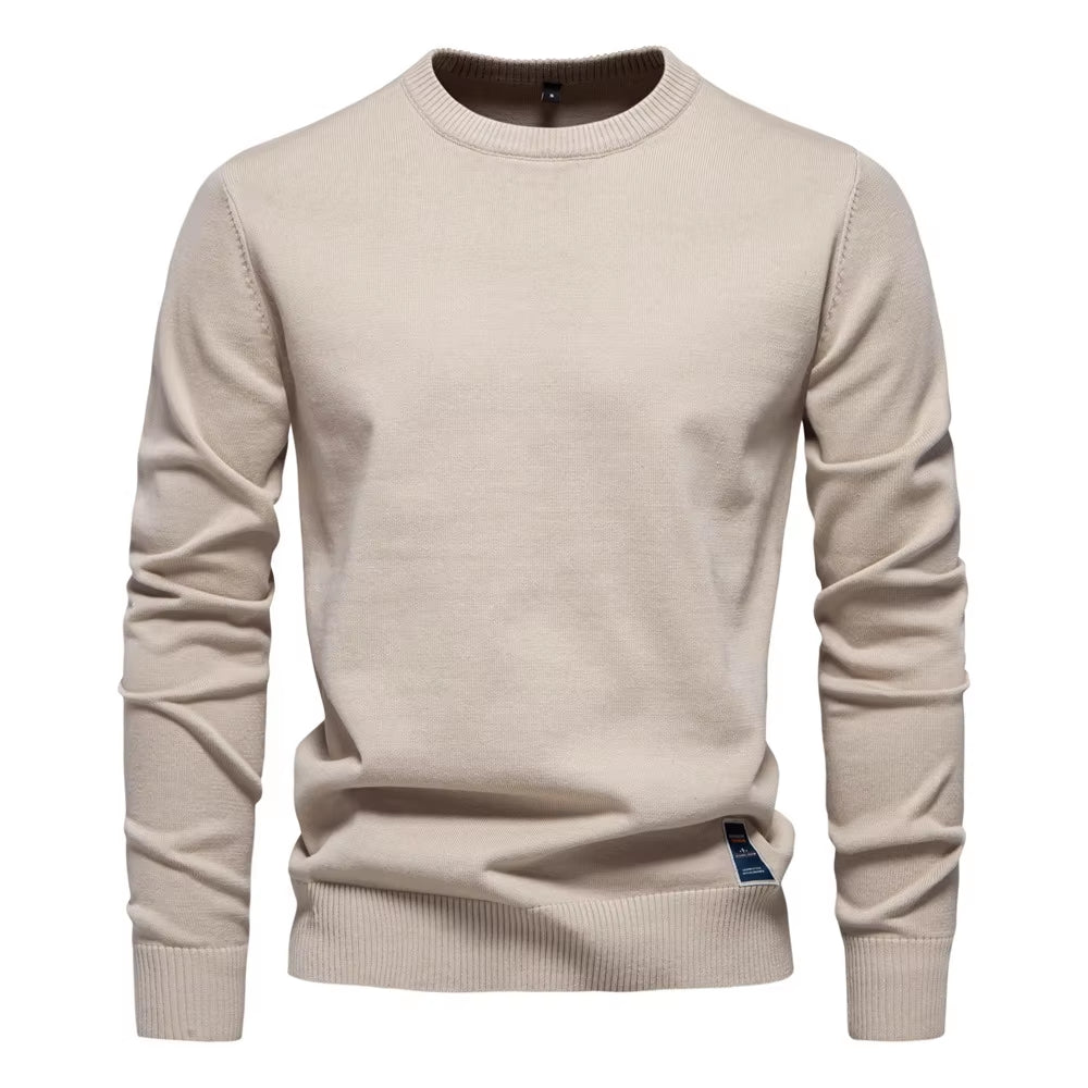 New Men'S Crew Neck Sweater Solid Color Pullover Knitted Casual Sweatwear Woolen Mens Outdoor Tops High-Quality Mens Clothing