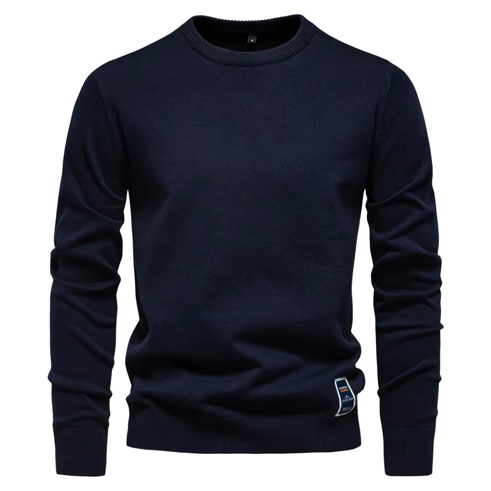 New Men'S Crew Neck Sweater Solid Color Pullover Knitted Casual Sweatwear Woolen Mens Outdoor Tops High-Quality Mens Clothing