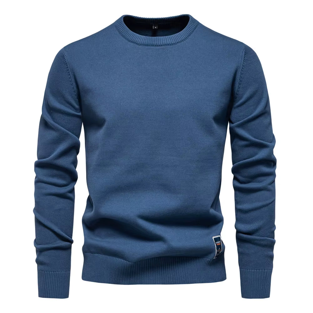 New Men'S Crew Neck Sweater Solid Color Pullover Knitted Casual Sweatwear Woolen Mens Outdoor Tops High-Quality Mens Clothing